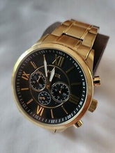 Cargar imagen en el visor de la galería, Reloj para hombre, acero inoxidable, color gold, case grande 48mm.