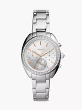 Cargar imagen en el visor de la galería, Reloj para mujer, color silver, acero inoxidable, case mediano 34 mm.