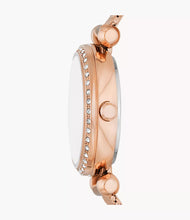 Cargar imagen en el visor de la galería, Reloj para mujer color rose gold, con dial color blanco madre perla