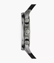 Cargar imagen en el visor de la galería, Reloj para hombre, color grafito, acero inoxidable, con manilla de silicona color negro. Case grande 44mm.