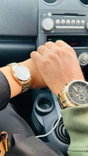 Cargar imagen en el visor de la galería, Reloj para hombre, acero inoxidable, color gold, case grande 48mm.