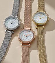Cargar imagen en el visor de la galería, Reloj para mujer color rose gold, con dial color blanco madre perla