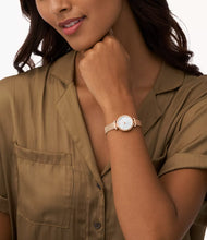 Cargar imagen en el visor de la galería, Reloj para mujer color rose gold, con dial color blanco madre perla