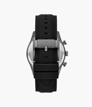 Cargar imagen en el visor de la galería, Reloj para hombre, color grafito, acero inoxidable, con manilla de silicona color negro. Case grande 44mm.