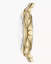 Cargar imagen en el visor de la galería, Reloj para mujer color gold, acero inoxidable. De lujo, con cristal facetado. Case mediano 34mm.