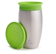 Cargar imagen en el visor de la galería, Vaso mágico de acero inoxidable color verde 296 ml. para 12 meses en adelante