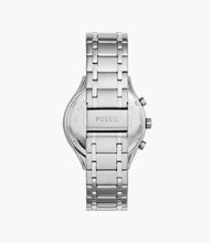 Cargar imagen en el visor de la galería, Reloj para hombre multifunción, esfera azul y pulsera de acero inoxidable plateado. Caja de 44 mm.