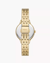 Cargar imagen en el visor de la galería, Reloj para mujer color gold, acero inoxidable. De lujo, con cristal facetado. Case mediano 34mm.