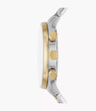 Cargar imagen en el visor de la galería, Reloj para hombre, color silver con detalles color gold, acero inoxidable, Case grande 45mm.