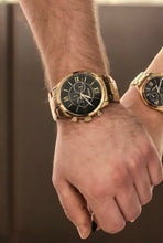 Cargar imagen en el visor de la galería, Reloj para hombre, acero inoxidable, color gold, case grande 48mm.