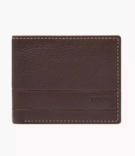 Cargar imagen en el visor de la galería, Set para regalo para hombre, billetera y cinturón de cuero, marca Fossil