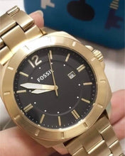 Cargar imagen en el visor de la galería, Reloj para hombre, color gold, acero inoxidable cepillado. Case grande 45mm.