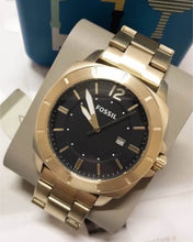 Cargar imagen en el visor de la galería, Reloj para hombre, color gold, acero inoxidable cepillado. Case grande 45mm.