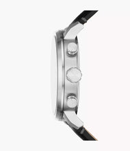 Cargar imagen en el visor de la galería, Reloj para hombre, color silver, acero inoxidable, con manilla de cuero color negro. Case standard 42mm.