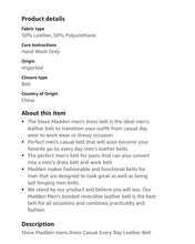 Cargar imagen en el visor de la galería, Cinturón de cuero para hombre, reversible negro/marrón, marca Steve Madden, estilo casual y de vestir para uso diario. Modelo A