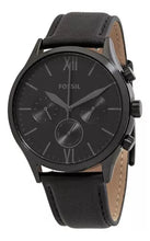 Cargar imagen en el visor de la galería, Reloj para hombre, color negro, acero inoxidable, con manilla de cuero color negro. Case grande 44mm.
