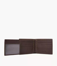 Cargar imagen en el visor de la galería, Set para regalo para hombre, billetera y cinturón de cuero, marca Fossil