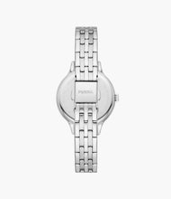 Cargar imagen en el visor de la galería, Reloj para mujer color silver, acero inoxidable. De lujo, con cristal facetado. Case mediano 34mm.