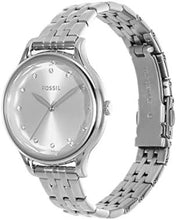Cargar imagen en el visor de la galería, Reloj para mujer color silver, acero inoxidable. De lujo, con cristal facetado. Case mediano 34mm.