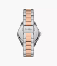 Cargar imagen en el visor de la galería, Reloj para mujer en dos tonos: silver y rose gold, acero inoxidable, con esfera color silver. Case mediano 38mm.