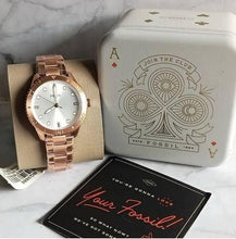 Cargar imagen en el visor de la galería, Reloj para mujer color rose gold, acero inoxidable, con esfera color silver. Case mediano 38mm.