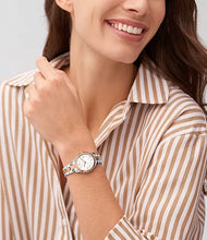 Cargar imagen en el visor de la galería, Reloj para mujer, dos tonos silver & rose gold, acero inoxidable, case mediano 30 mm.