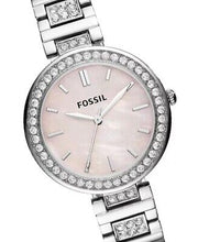 Cargar imagen en el visor de la galería, Reloj para mujer color silver, acero inoxidable, con dial color rosa madre perla. Case mediano 34mm.