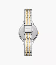Cargar imagen en el visor de la galería, Reloj para mujer bicolor silver y gold, acero inoxidable. De lujo, con cristal facetado. Case mediano 34mm.