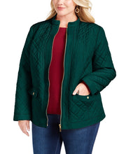 Cargar imagen en el visor de la galería, Chaqueta para mujer Elegant Plus/ color verde oscuro talla 3X (3XL/4XL)