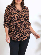 Cargar imagen en el visor de la galería, Blusa larga mangas 3/4 animal print talla 2XL