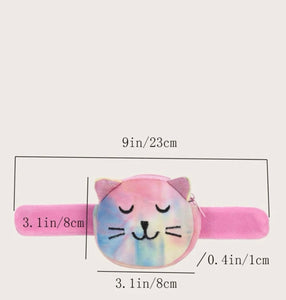 Monedero pulsera con diseño de gato, con banda slap