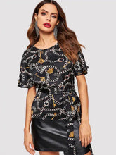 Cargar imagen en el visor de la galería, Blusa con lazo en la cintura tallas S y XL (Shein Premium)