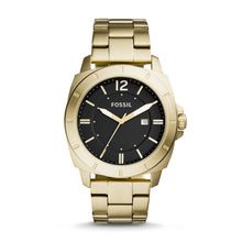 Cargar imagen en el visor de la galería, Reloj para hombre, color gold, acero inoxidable cepillado. Case grande 45mm.