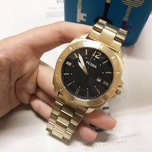 Cargar imagen en el visor de la galería, Reloj para hombre, color gold, acero inoxidable cepillado. Case grande 45mm.