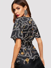 Cargar imagen en el visor de la galería, Blusa con lazo en la cintura tallas S y XL (Shein Premium)