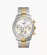 Reloj para hombre, color silver con detalles color gold, acero inoxidable, Case grande 45mm.