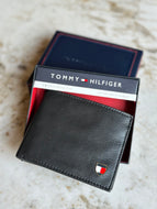 Billetera de cuero para hombre, color negro, marca Tommy Hilfiger