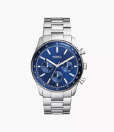 Reloj multifunción para hombre, acero inoxidable, case grande 44mm, color silver