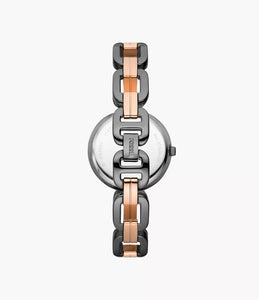 Reloj para mujer, dos tonos grafito & rose gold, acero inoxidable, case mediano 32 mm.