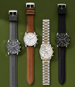 Reloj para hombre, color silver con detalles color gold, acero inoxidable, Case grande 45mm.