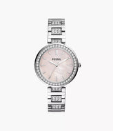 Reloj para mujer color silver, con dial color rosa madre perla