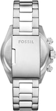 Cargar imagen en el visor de la galería, Reloj para hombre Fossil multifunción, esfera roja con detalles negros y pulsera de acero inoxidable plateado. Caja de 42 mm.
