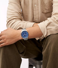 Cargar imagen en el visor de la galería, Reloj multifunción para hombre, acero inoxidable, case grande 44mm, color silver
