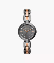 Cargar imagen en el visor de la galería, Reloj para mujer, dos tonos grafito &amp; rose gold, acero inoxidable, case mediano 32 mm.
