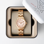 Reloj para mujer, moderno y sofisticado, rose gold, acero inoxidable, case mediano 30mm.