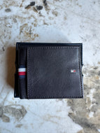 Billetera de cuero para hombre, color marrón oscuro, marca  Tommy Hilfiger