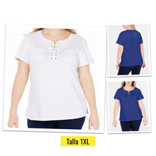Cargar imagen en el visor de la galería, Blusa de algodón tallas 1X (2XL)
