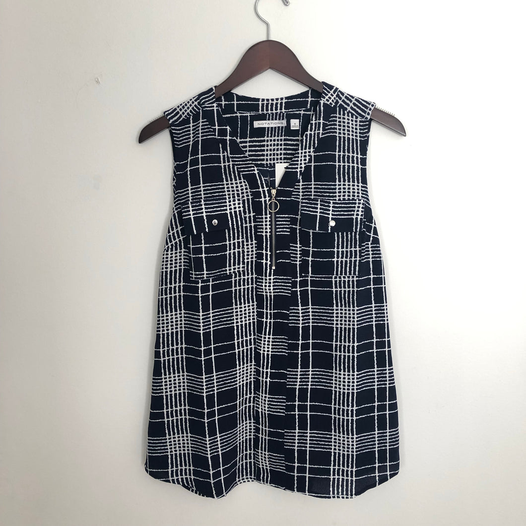 Blusa sin mangas color azul marino talla L (Americana)