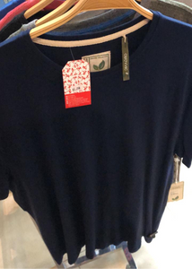 Polera de algodón para hombre, Alexander Julian, color azul marino, talla 2XL