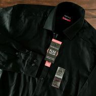 Camisa mangas largas color negro Van Heusen Slim fit stretch, talla L